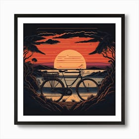 Sunset Bike Art Print