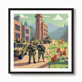 Army & pets Art Print