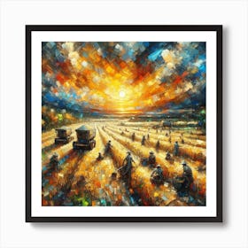 Sunset In The Wheat Field Art Print