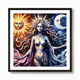 Sun And The Moon 2 Art Print