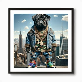 Hip Hop Pug Art Print