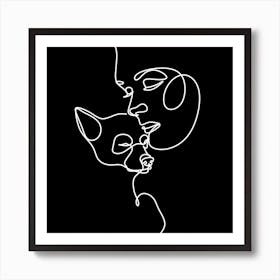 Dog Lover Line Print Art Print