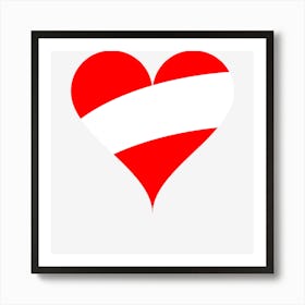 Heart Love Flag Austria Art Print