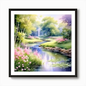 River In The Forest 4 Art Print