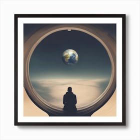 Looking Out Of A Window from space Art Print