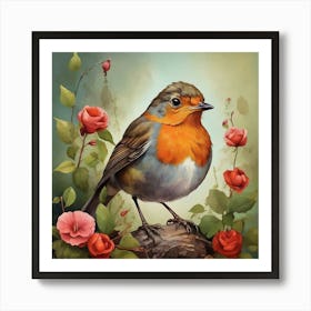 Robin Bird Art Print 2 Art Print