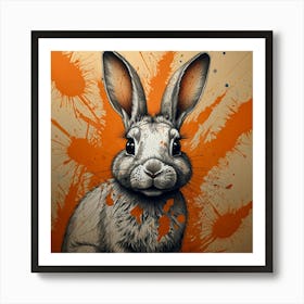 Rabbit Splatter Art Print