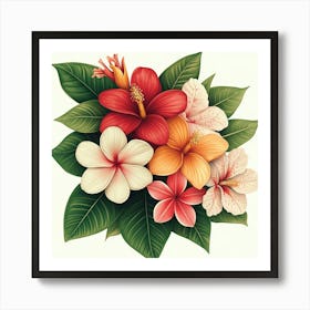 Hawaiian Flowers Art 1 Art Print