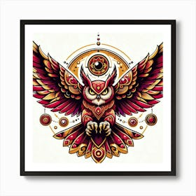 Owl Tattoo Design Art Print