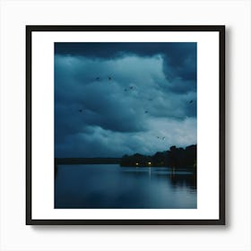 Dark Sky Over Lake Art Print