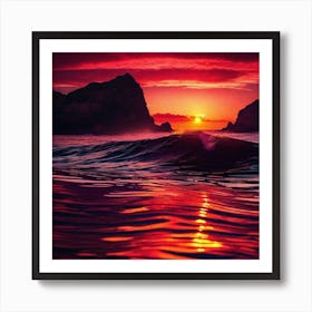 Sunset Over The Ocean 217 Art Print