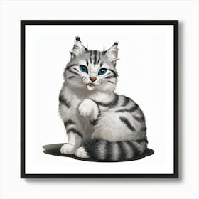 Cat With Blue Eyes 2 Art Print