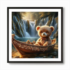 Teddy Bear In A Boat 1 Art Print