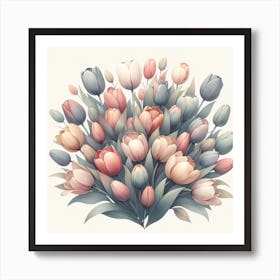 Bouquet Of Tulips Art Print