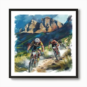 Mountain Bikers Art Print