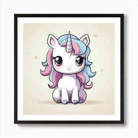 Unicorn With Rainbow Mane 16 Art Print