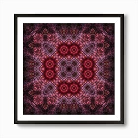 Blue Abstraction Watercolor Pattern Red 1 Art Print