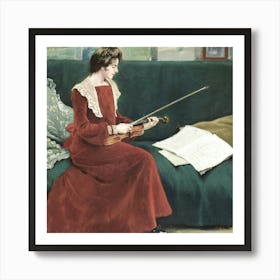 Woman Playing Violin Art Print