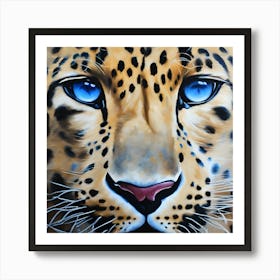 Leopard With Blue Eyes Art Print