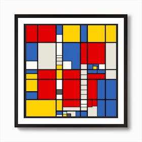 Mondrian Squares Art Print