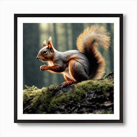 Squirrel In The Forest 65 Art Print