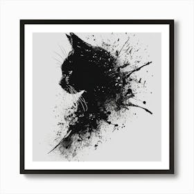 Black Cat Painting Art Print