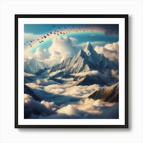 Rainbow Over Mountains 1 Art Print