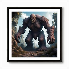 Stone Colossus of the Forgotten Realm Art Print