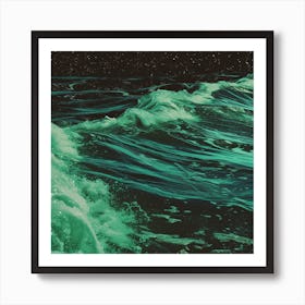 Green Ocean Waves Art Print