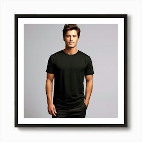 Man In Black T - Shirt 1 Art Print