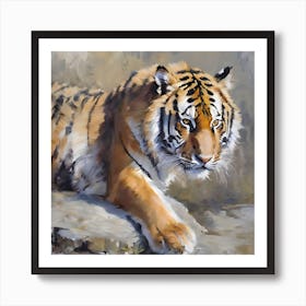 OIL PAINTING SIBERIAN TIGER Art Print