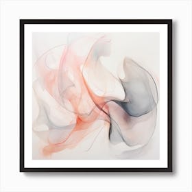 Abstract Organic Minimalist Pink Blush Shapes In Muted Colors 2 Art Print