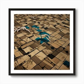 Abstract Field Fragmentation Cubism Style Art Print