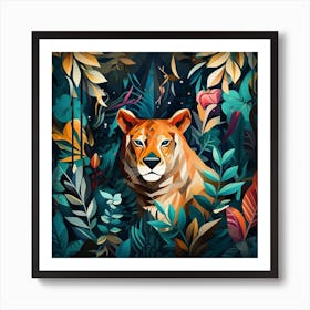 Lion In The Jungle 8 Art Print