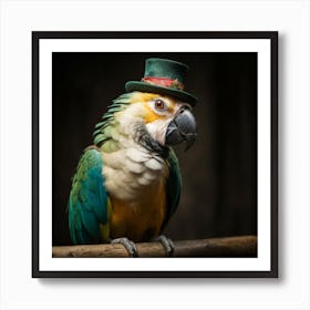Parrot In Hat 2 Art Print
