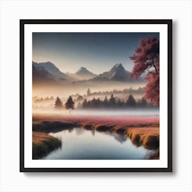 Sunrise In The Mountains 11 Art Print