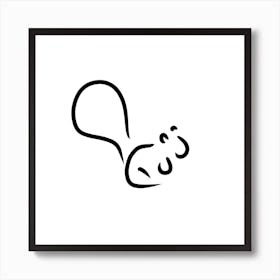 Line Art Squirrel Art Print