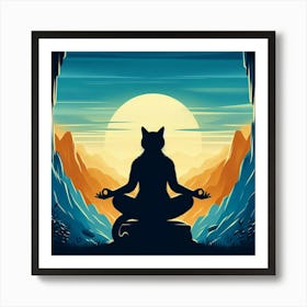 Cat Meditation Art Print