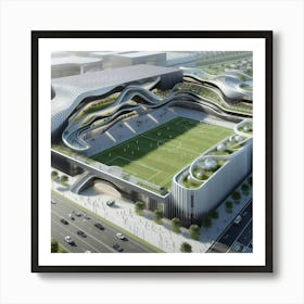 Futuristic Soccer Stadium 1 Art Print