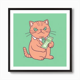 Cat In Business Suit 1 Art Print