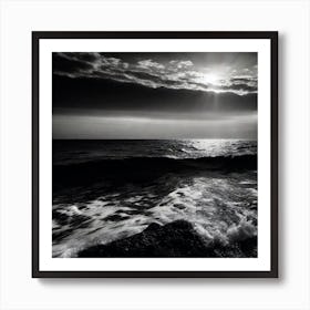 Black And White Seascape 24 Art Print