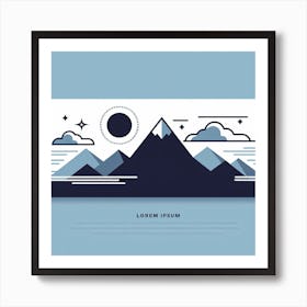 Mountain Landscape With Clouds Art Print