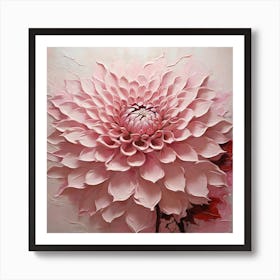 Large pink dahlia flower Art Print