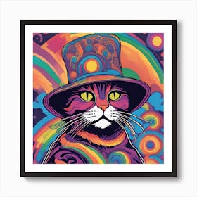 Rainbow Cat Art Print