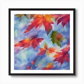 Red Autumn Leaves Art Print