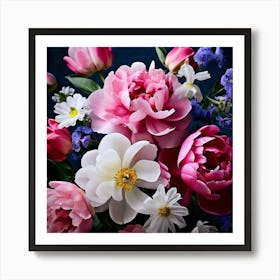 Peonies In A Vase Art Print