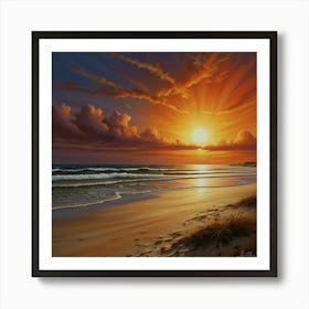 Sunset On The Beach 2 Art Print