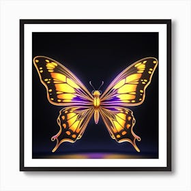 Golden Butterfly - Butterfly Stock Videos & Royalty-Free Footage Art Print