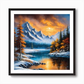 Winter Sunset Art Print