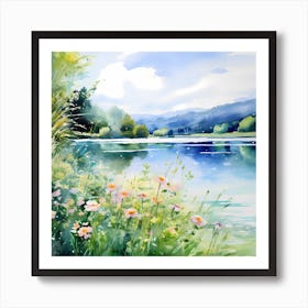 Azure Blossom: Springtime Serenity in Provence Art Print